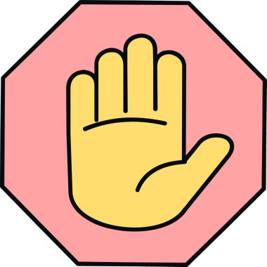 Bir dur işaretinin el çizimi vektör çizimi