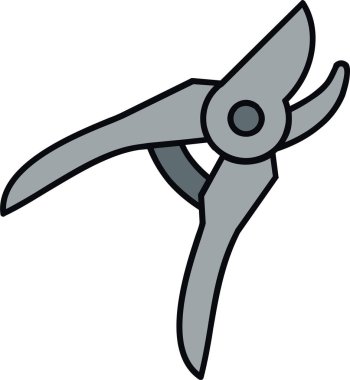 Beyaz arkaplanda karikatür şeklinde pense simgesi var. diş sembolü vektör çizimi.