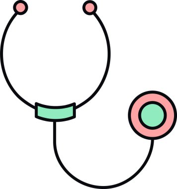 Beyaz arkaplanda tıbbi steteskop simgesi