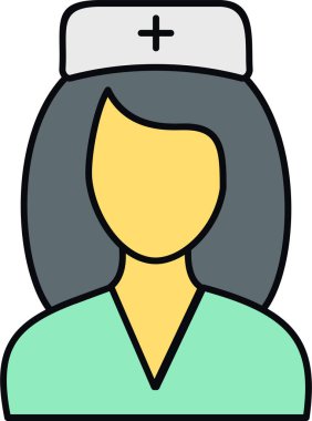 hemşire düz vektör simgesi