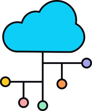 bulut hesaplama vektörü simgesi