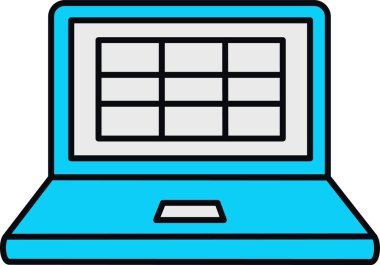 dizüstü bilgisayar simgesi, vektör illüstrasyonu