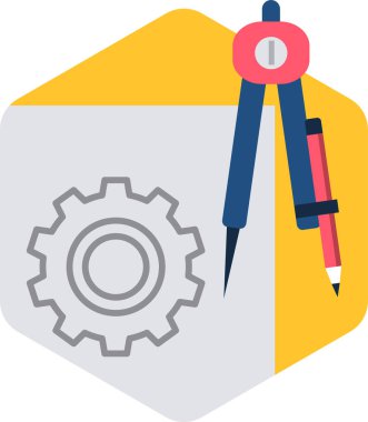 kalem ve pusula vektör simgesi