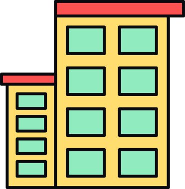 Modern binanın vektör illüstrasyonu