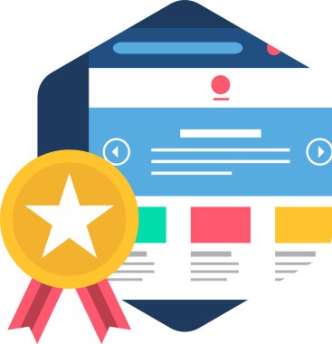 Sertifika ikonu vektör illüstrasyonu