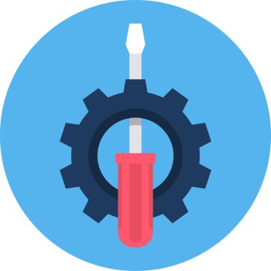 dişli düz vektör simgesi