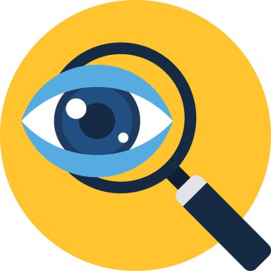 Bir büyüteçle bakan insan gözünün vektör çizimi