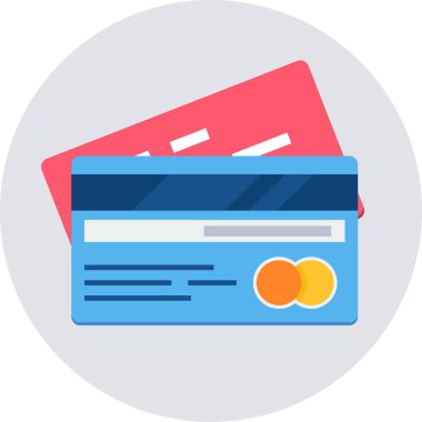 Kredi kartı düz vektör simgesi