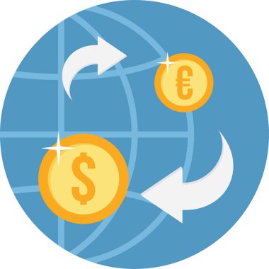 Dolar ve pound takas vektör simgesi