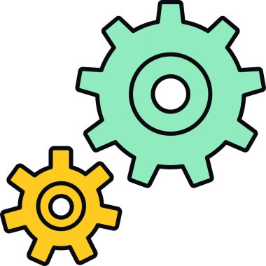 dişli çizgi vektör simgesi