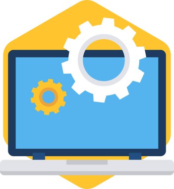 Bilgisayar ekranı vektör simgesi üzerinde ayarlanıyor