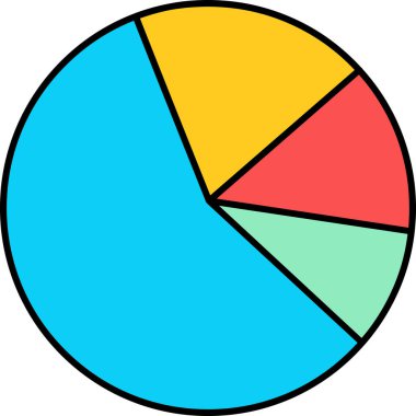 Bir pasta grafiğinin vektör çizimi