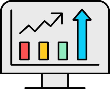 İş ve finans simgesinin vektör illüstrasyonu