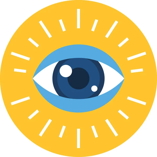 Eye Eyeball Flat Vector Icon — Stock Vector