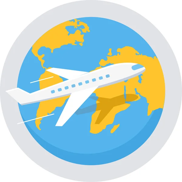 Illustration Vectorielle Avion Globe — Image vectorielle
