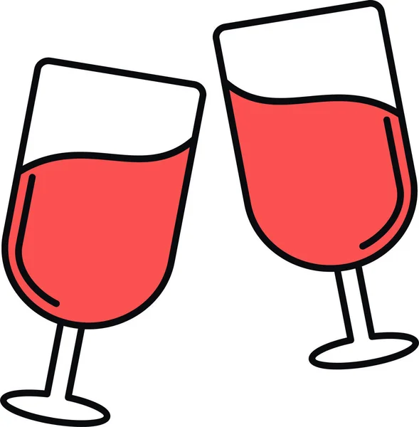 Illustrazione Vettoriale Bicchiere Vino — Vettoriale Stock