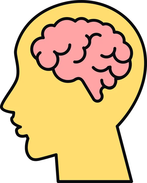 Beyin baş silueti beyaza izole edilmiş.