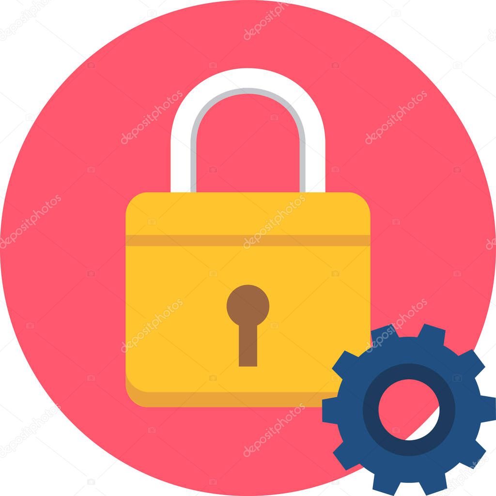 padlock flat vector icon