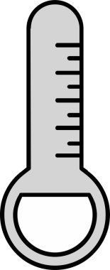 Bir termometre simgesinin çizgi film çizimi 
