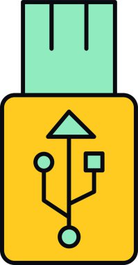 usb flash vektör simgesi