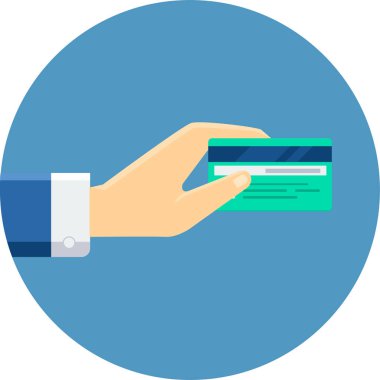 El ve para vektör illüstrasyonlu kredi kartı