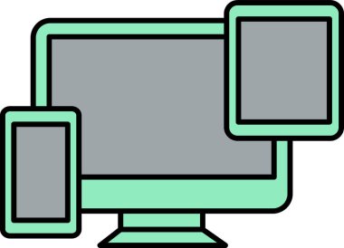 Bilgisayar izleyicisinin vektör illüstrasyonu