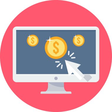 Dolar işaretli bir bilgisayarın vektör çizimi