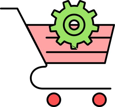 Alışveriş arabasının vektör çizimi 