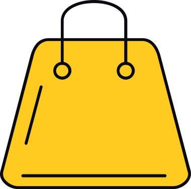 Sarı alışveriş çantasının vektör çizimi