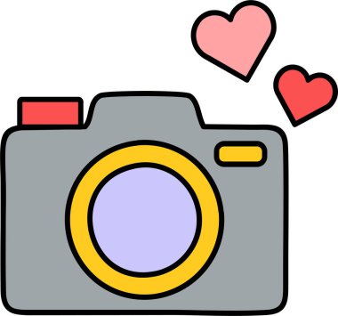 Kamera simgesi. Vektör illüstrasyonu.