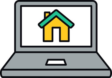 Evin ekranında dizüstü bilgisayar simgesi