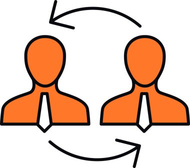 İnsan kaynakları yönetim çizgisi vektör simgesi