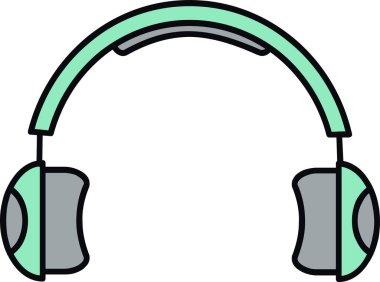 Yeşil kulaklıkların vektör çizimi