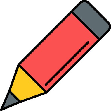 Beyaz arkaplanda kalem vektörü simgesi