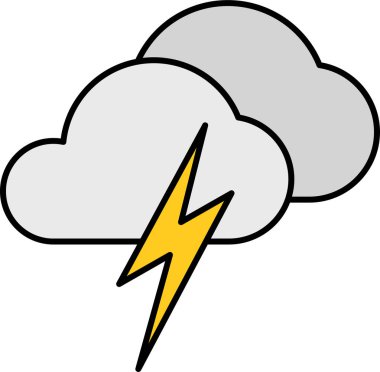 Fırtına bulutları ve şimşek simgesi