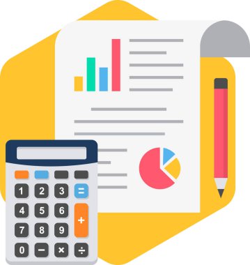 hesap makinesi ve grafik vektör simgesi