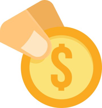 Dolar sikke vektör simgesi