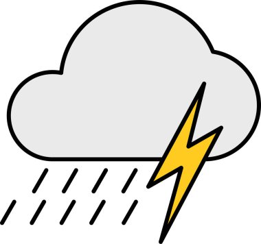 Fırtına bulutları ve yağmur vektör simgesi