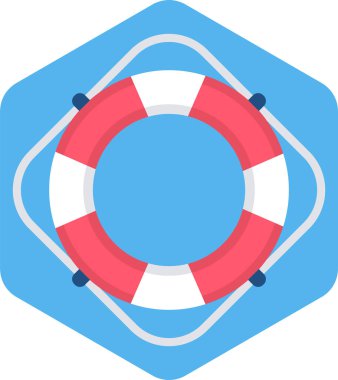 yaşam şamandırası düz vektör simgesi