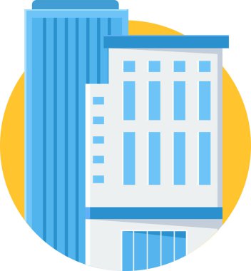 bina simgesi, vektör illüstrasyonu.