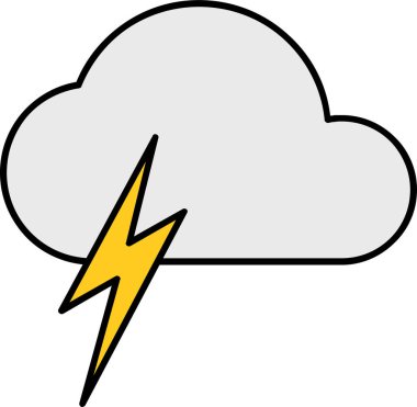 Fırtına bulutları ve şimşek simgesi