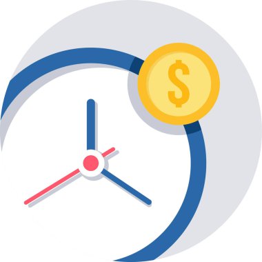 saat ve para vektör simgesi