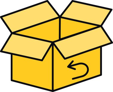 Paketli bir kutunun karikatür çizimi