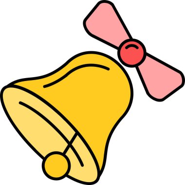 Çizgi film stili izole edilmiş vektör illüstrasyonunda noel çan simgesi