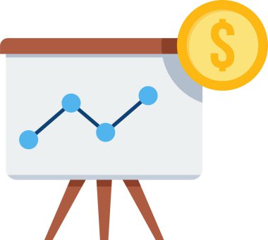 finansal grafik düz vektör simgesi