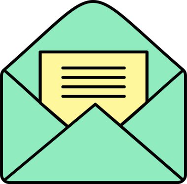 Beyaz arkaplanda zarf simgesi aç