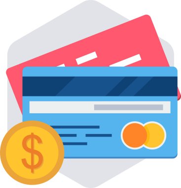 Kredi kartı vektör simgesi