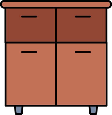 Bir dolabın karikatür çizimi