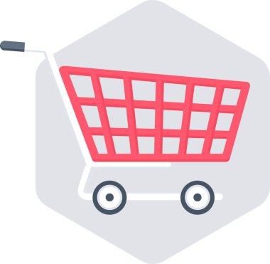 Alışveriş arabası simgesi, vektör illüstrasyonu