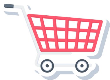 Alışveriş arabası simgesi, vektör illüstrasyonu